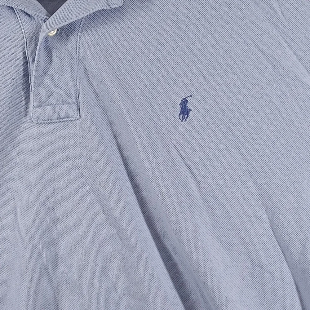 Vintage 90s Polo by Ralph Lauren Pique Cotton Polo Shirt XL Light‎ Blue